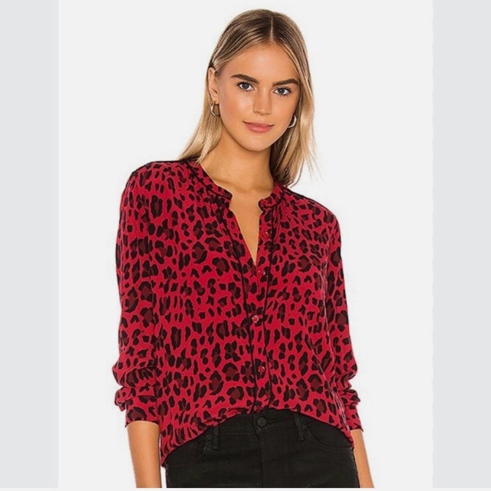 Rails Lillian Blouse in Red Leopard